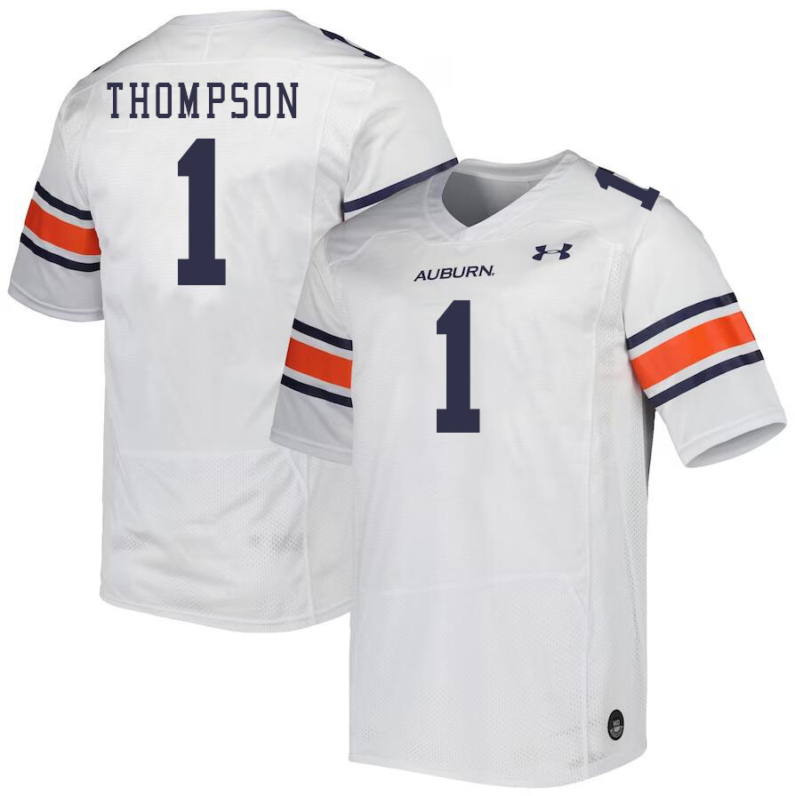 Men #1 Jerrin Thompson Auburn Tigers College Football Jerseys Stitched-White